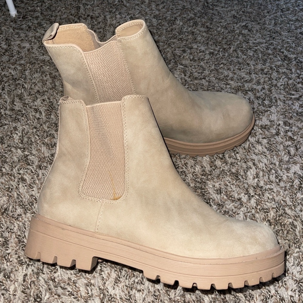 Soda Beige Ankle Booties - Picture 1 of 4